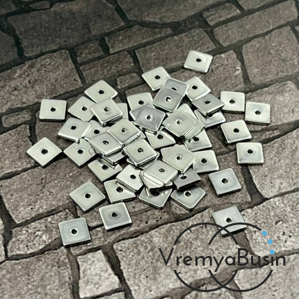Бусины-разделители из нержавеющей стали,    6  мм (упак. 10 шт.)