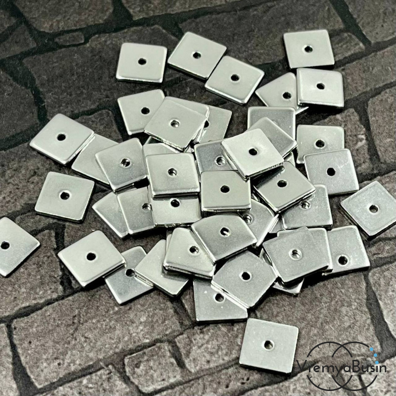 Бусины-разделители из нержавеющей стали,  8    мм (упак. 10 шт.)