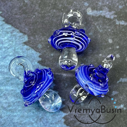 Подвеска из стекла лэмпворк "Грибок", ок. 25х15 мм (1 шт.)