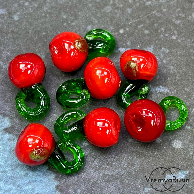 Подвеска из стекла "Ягода", 20х10 мм (1 шт.)