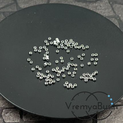 Кримпы зажимные, 1х1.5 мм, латунь с родиевым покрытием  (упак. 100 шт.)