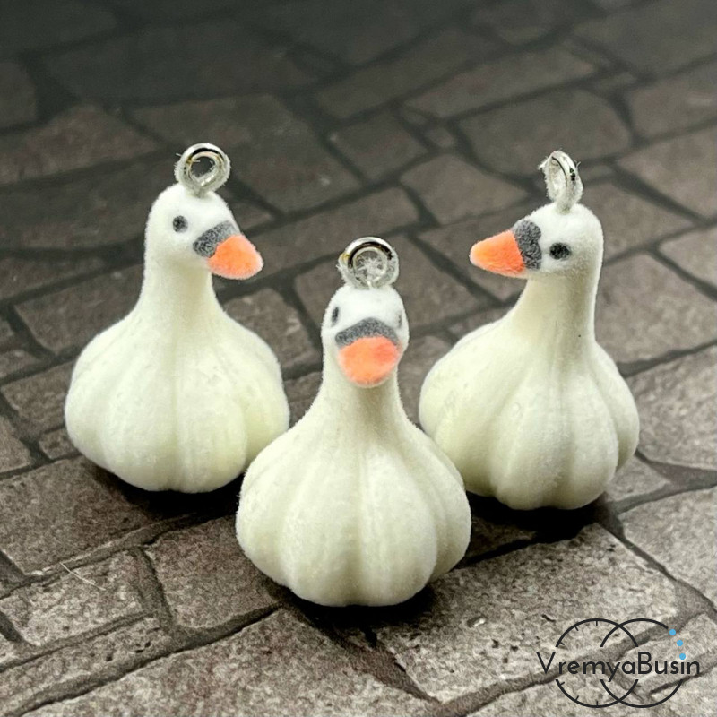 Подвеска флокированная "Гусь", 32х18 мм  (1 шт.)