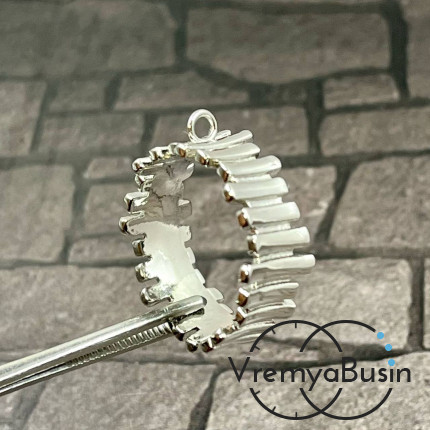 Основа для кольца, латунь с родиевым покрытием (1 шт.)