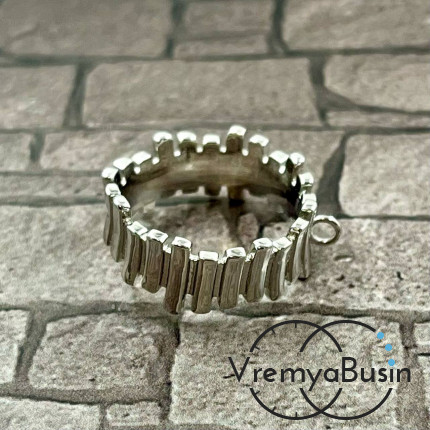 Основа для кольца, латунь с родиевым покрытием (1 шт.)