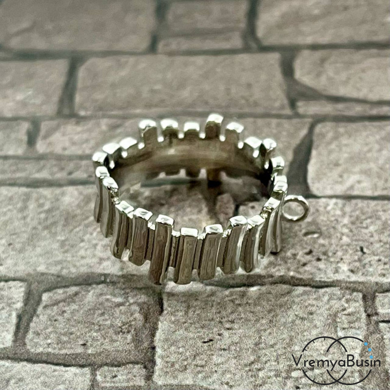 Основа для кольца, латунь с родиевым покрытием (1 шт.)