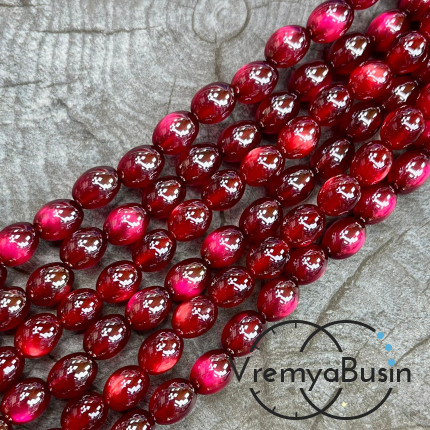 Бусины бочонки из смолы с переливом, ок. 8х10 мм (нить, ок. 38 шт.)