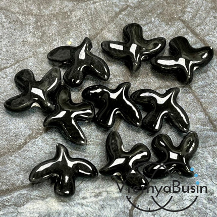 Бусина керамическая "Голубь", 17х13х5 мм, цв.     черный  (1 шт.)