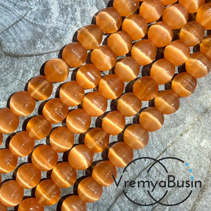 Кошачий глаз имит., бусины с гранями, ок. 10 мм (нить, ок. 38 шт.)