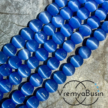 Кошачий глаз имит., бусины с гранями, ок. 10 мм (нить, ок. 38 шт.)