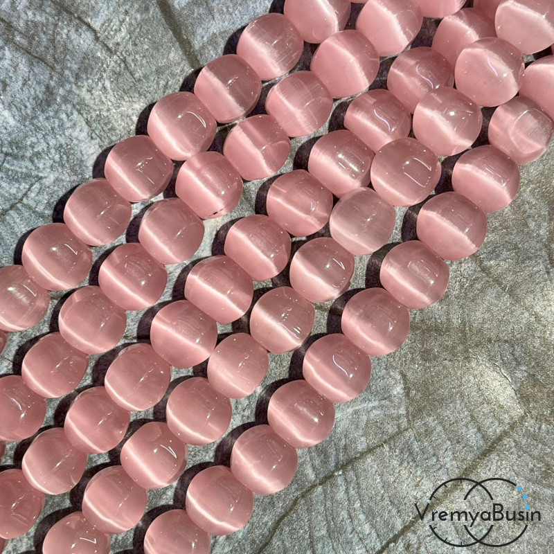 Кошачий глаз имит., бусины с гранями, ок. 10 мм (нить, ок. 38 шт.)