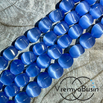 Кошачий глаз имит., бусины с гранями, ок. 12 мм (нить, ок. 32 шт.)