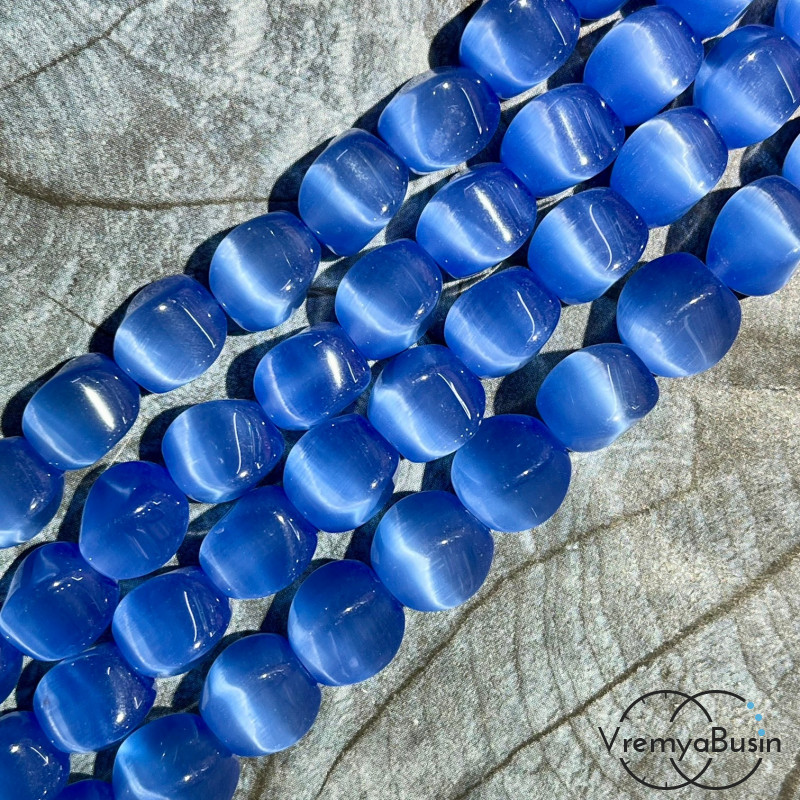 Кошачий глаз имит., бусины с гранями, ок. 12 мм (нить, ок. 32 шт.)