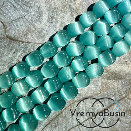 Кошачий глаз имит., бусины с гранями, ок. 12 мм (нить, ок. 32 шт.)