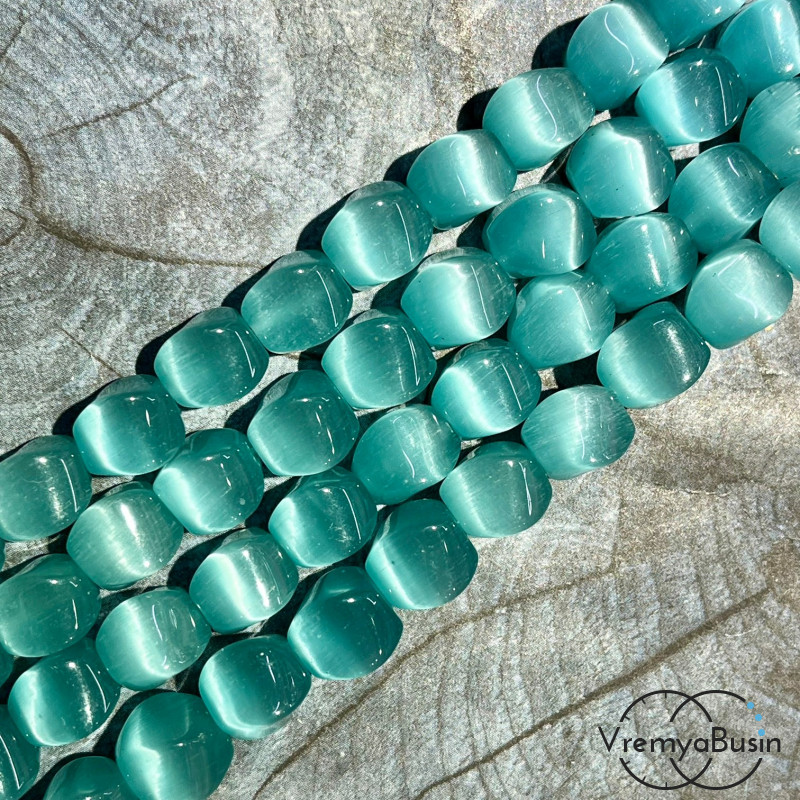 Кошачий глаз имит., бусины с гранями, ок. 12 мм (нить, ок. 32 шт.)