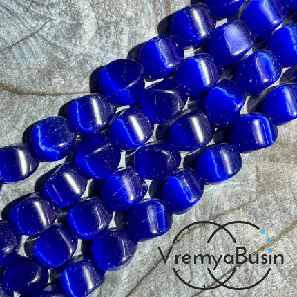 Кошачий глаз имит., бусины с гранями, ок. 12 мм (нить, ок. 32 шт.)