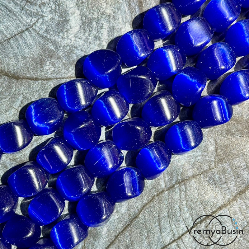 Кошачий глаз имит., бусины с гранями, ок. 12 мм (нить, ок. 32 шт.)