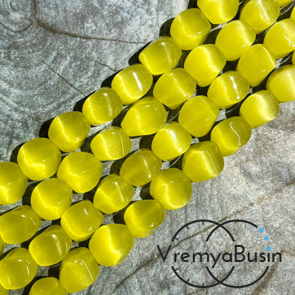 Кошачий глаз имит., бусины с гранями, ок. 12 мм (нить, ок. 32 шт.)