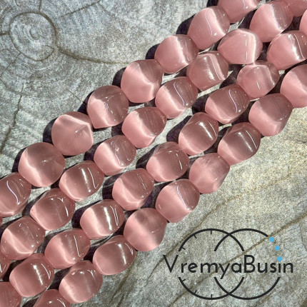 Кошачий глаз имит., бусины с гранями, ок. 12 мм (нить, ок. 32 шт.)