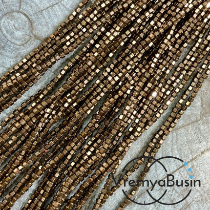 Гематит, шестеренки 2х3 мм, цв. коричневый   (нить, ок. 190 шт.)