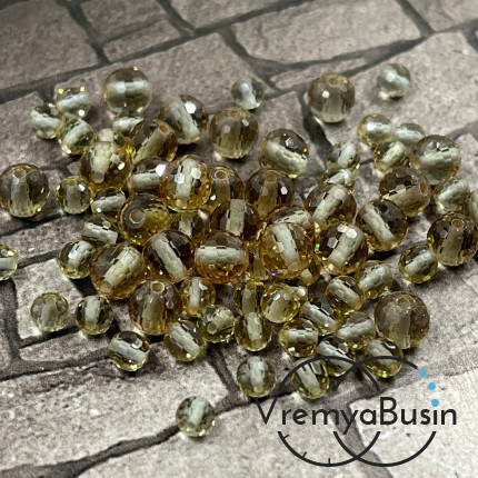 Султанит, бусины  шарики ок. 4-6 мм с ювелирной огранкой (1 шт.)