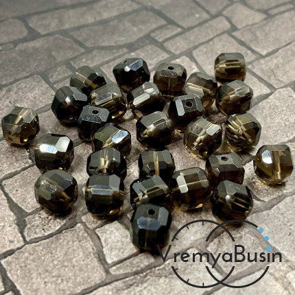 Раухтопаз, дымчатый кварц, кубик граненый 8 мм (1 шт.)