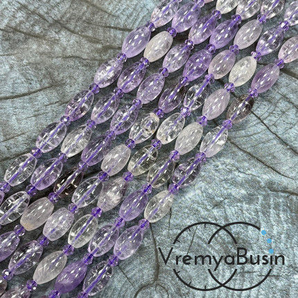 Аметрин,   бочонок гладкий ок. 8х14 мм (нить, ок. 24 шт.)