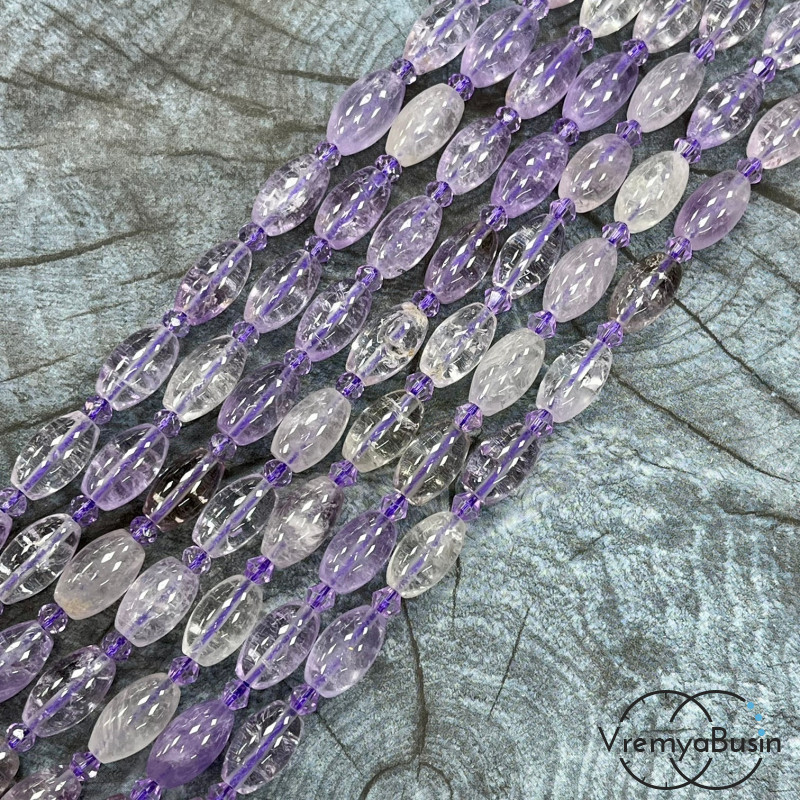 Аметрин,   бочонок гладкий ок. 8х14 мм (нить, ок. 24 шт.)