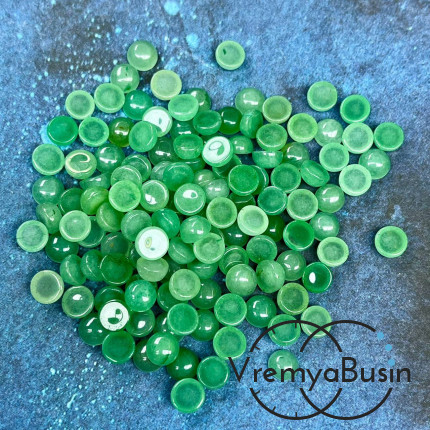 Нефрит, кабошон круглый 6 мм (упак. 10 шт.)