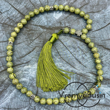 Змеевик. Четки православные из гладких бусин 8 мм, 50 камней (1 шт.)