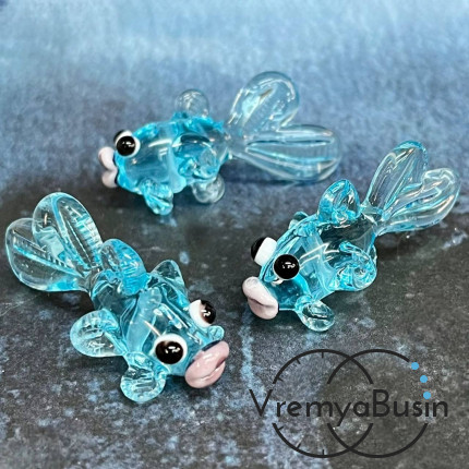 Подвеска из стекла лэмпворк "Рыбка", 35х18х15 мм (1 шт.)