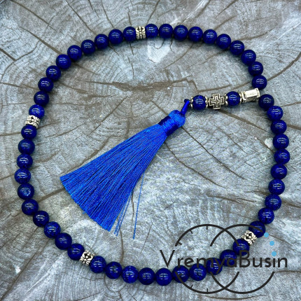 Лазурит имит. Четки православные из гладких бусин 8 мм, 50 камней (1 шт.)