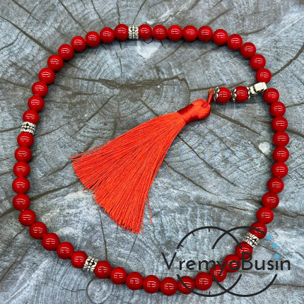 Коралл имит. Четки православные из гладких бусин 8 мм, 50 камней (1 шт.)