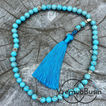 Бирюза имит. Четки православные из гладких бусин 8 мм, 50 камней (1 шт.)