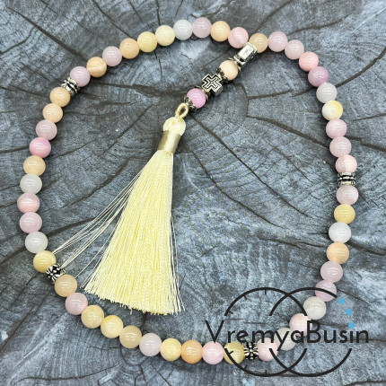 Кварц. Четки православные из гладких бусин 8 мм, 50 камней (1 шт.)