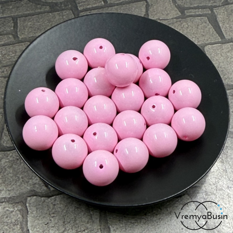 Жемчуг майорка, шарик гладкий 10 мм, цв. розовый  (1 шт.)