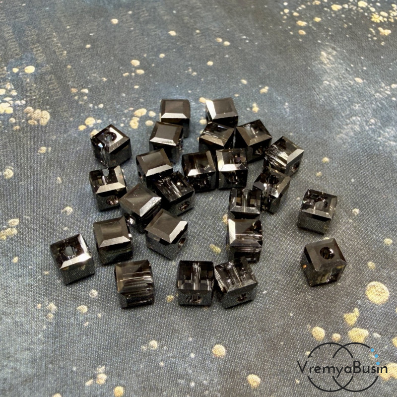 SWAROVSKI Бусина хрустальная 5601, Куб 4 мм, цв. серый зеркальный (1 шт.) SWAROVSKI Бусина хрустальная 5601, Куб 4 мм, цв. серый зеркальный (1 шт.)
