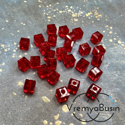 SWAROVSKI Бусина хрустальная 5601, Куб 4 мм, цв. красный (1 шт.)