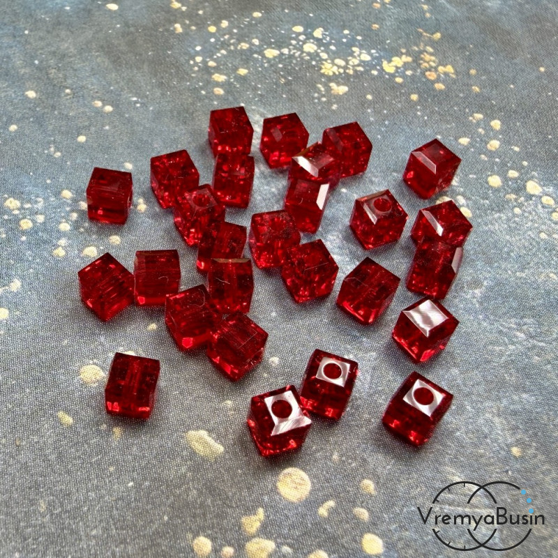 SWAROVSKI Бусина хрустальная 5601, Куб 4 мм, цв. красный (1 шт.) SWAROVSKI Бусина хрустальная 5601, Куб 4 мм, цв. красный (1 шт.)