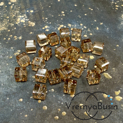 SWAROVSKI Бусина хрустальная 5601, Куб 4 мм, цв. шампанское (1 шт.)