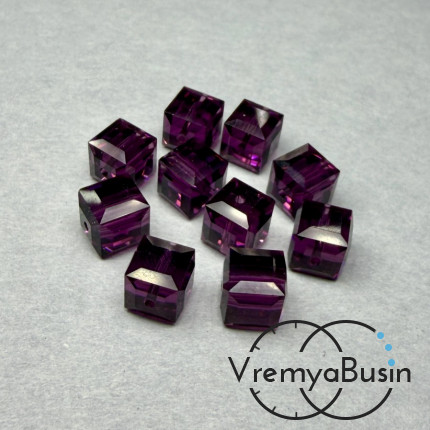 SWAROVSKI Бусина хрустальная 5601, Куб 6 мм, цв. аметист  (1 шт.)