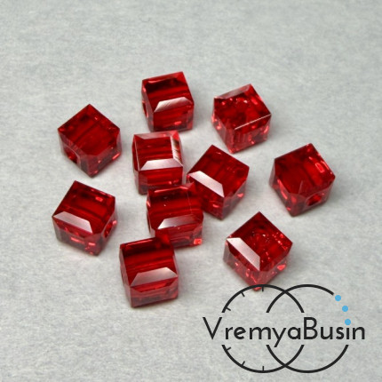 SWAROVSKI Бусина хрустальная 5601, Куб 6 мм, цв. красный (1 шт.)
