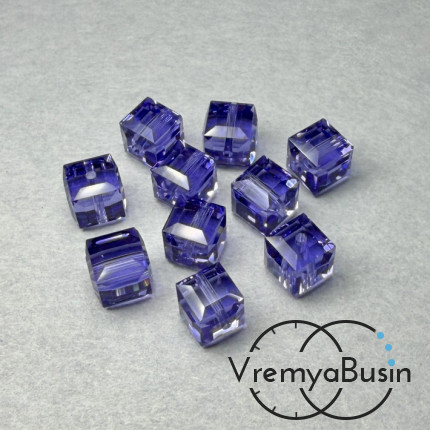 SWAROVSKI Бусина хрустальная 5601, Куб 6 мм, цв. танзанит (1 шт.)