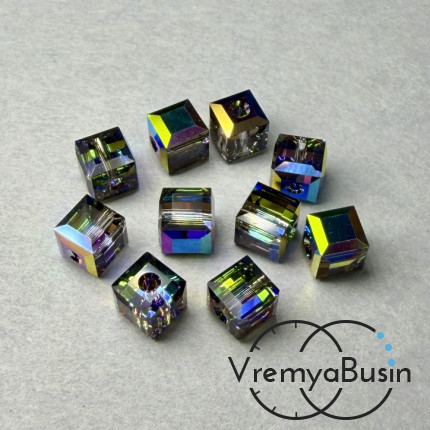 SWAROVSKI Бусина хрустальная 5601, Куб 6 мм, цв. витрал лайт радужный (1 шт.)