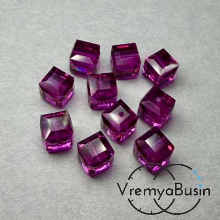 SWAROVSKI Бусина хрустальная 5601, Куб 6 мм, цв. фуксия  (1 шт.)