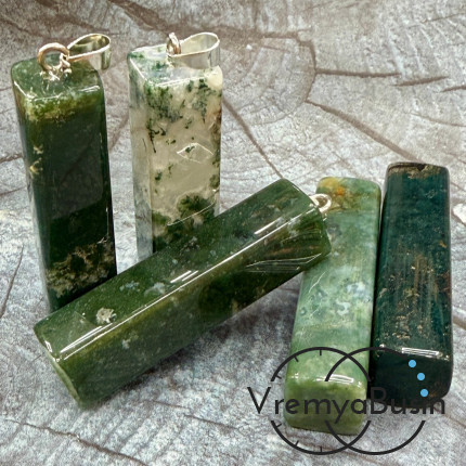 Яшма индийская, кулон из камня «Квадратный цилиндр», ок. 12х50 мм (1 шт.)