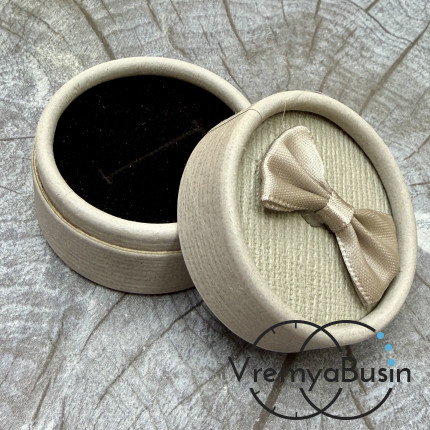 Коробочка подарочная круглая, 5.5х3.5 см, цв. серый (1 шт.)