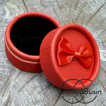 Коробочка подарочная круглая, 5.5х3.5 см, цв. красный (1 шт.)