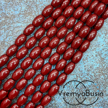 Гематит, рис гладкий ок. 6х8 мм, цв. бордовый (нить, ок. 65  шт.)