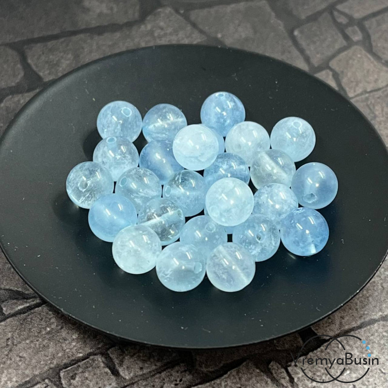 Аквамарин натур., шарик гладкий ок. 8 мм (1 шт.)