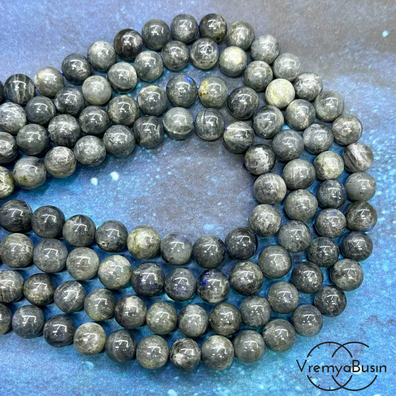 Лабрадор, гладкий шарик 8 мм (1/2 нити, ок. 24 шт.)